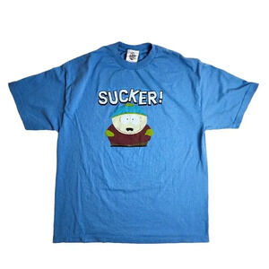 2006 Comedy Central Eric Cartman South Park Sucker Shirt Size XL Blue